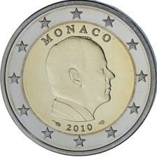 [#1270242] Monaco, Alberto II, 2 Euro, 2010, Parigi, MS (65-70), Bi-Metallizzato