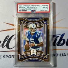 Anthony Richardson 2023 National Treasures Rookie Treasure Hunt Gold /10 PSA 8