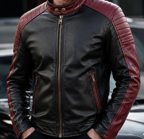 Giacca pelle uomo motociclista - pelle,
