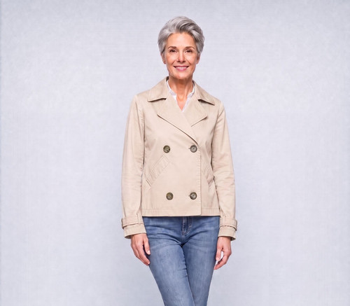 Trench coat shinestar - coat, cropped