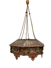 LAMPADARIO TIROLESE LEGNO Vintage Anni 30. FUNZIONANTE!