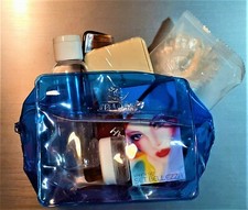 KIT VIAGGIO POCHETTE FLACONI BEAUTY SET SPECCHIO PETTINE CUFFIA MINI-TROUSSE 