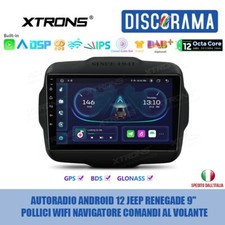 AUTORADIO ANDROID 12 JEEP RENEGADE 9" POLLICI WIFI NAVIGATORE COMANDI AL VOLANTE