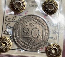 ESAGONO 20 CENTESIMI 1919 RIGATO RIBATTUTO SU 20 CENT. 1895 PERIZIATO FDC UNC 