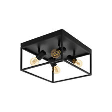 Plafoniera moderna vintage minimal nero 4 luci GL0555