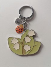 Portachiavi Metallo Thun Fiori E Coccinella. 