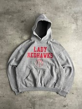 FELPA RUSSELL ATHLETIC CON CAPPUCCIO STAMPA GRIGIO LADY REDHAWKS LARGE