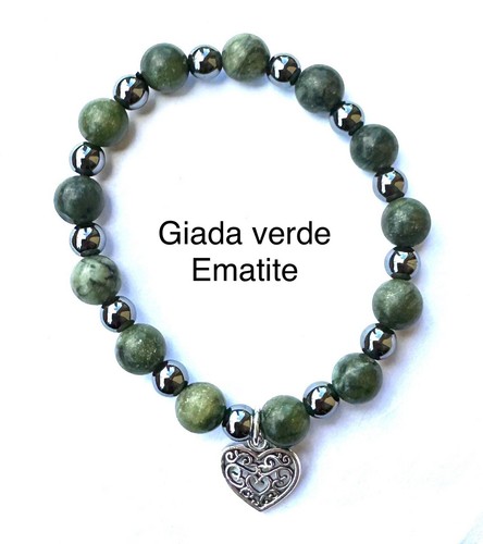 Bracciale elastico giada verde - giada,