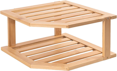 Bamboo corner shelf - corner, tier