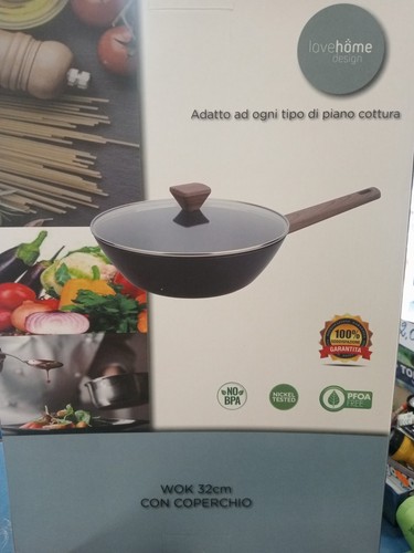 Padella wok cm32 - cm32, coperchio