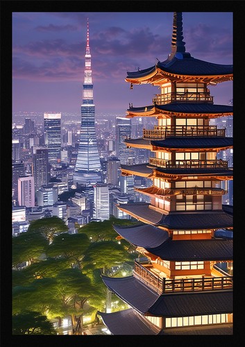 Epic tokyo skyline poster arte - epic,
