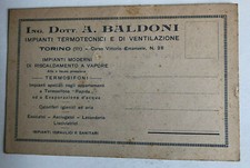 Cartolina Pubblicitaria Impianti termotecnici e ventilazione Baldoni Torino c1