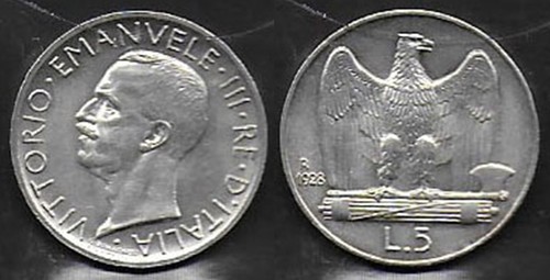 1928 italia iii lire - 1928, 5