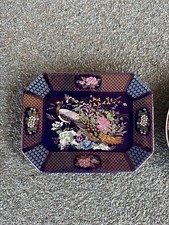 Piatto/ Vassoio in Porcellana Giapponese Kutani, Design Oro , Articolo Vintage