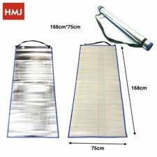 Stuoia Per Spiaggia Mare 168x75Cm In Paglia E Alluminio Avvolgibile hmj