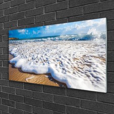 Stampa acrilica arte da parete 100x50 immagine quadro spiaggia scogliera mare sabbia natura