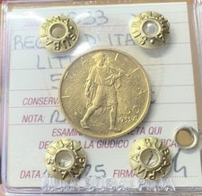 MONETA ORO REGNO D'ITALIA 50 LIRE LITTORE 1933 XI RARA sigillata SPL/FDC