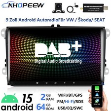 DAB+ 64 GB CarPlay Android 15 autoradio navigatore GPS per VW PASSAT B6 B7 CC MAGOTAN