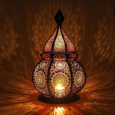 Lanterna Portacandela Orientale 36Cm - Lampada Marocchina Traforata per Candele 