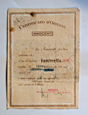 277Z-CERTIFICATO D'ORIGINE INNOCENTI LAMBRETTA 125/C 123 CC