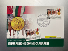 2009 Cartolina Filatelica Annullo Carrara Insurrezione delle Donne Carraresi