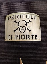Targa Pericolo Di Morte In Lamiera Zincata Insegna Tabella Cartello Palo Luce