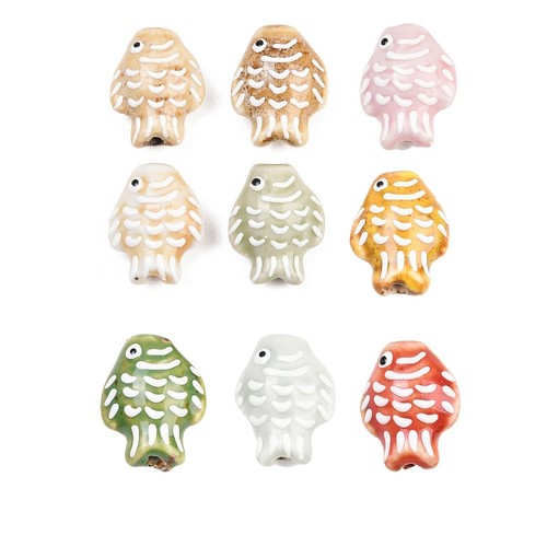 20pz perline pesce porcellana - 20pz,