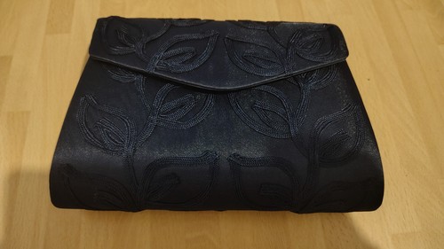 Pochette tessuto ricamato - ricamato, blu