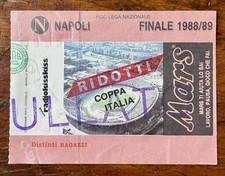 BIGLIETTO STADIO Finale COPPA ITALIA - Ticket Calcio NAPOLI vs SAMPDORIA 88 / 89