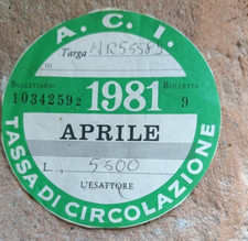 BOLLO ACI 1981 per moto