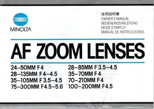 Minolta zoom obiettivi - af,
