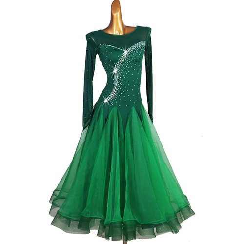 Abito verde manica pizzo donna