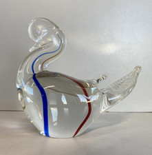 SCULTURA FIGURA CIGNO VETRO