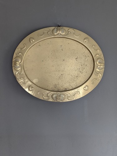 Vintage brass oval - brass,