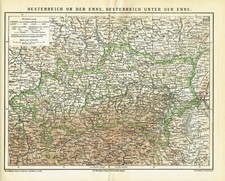Austria Sotto Il Enns U. Bassa Austria Cartina Geografica Di 1885