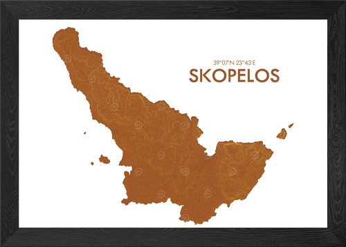 Topographic map skopelos