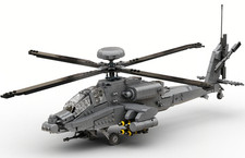 Esercito di costruzione Boeing AH64 Apache attacco elicottero mattone modello blocco di costruzione 1094pz