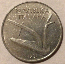 10 LIRE 1981 - REPUBBLICA ITALIANA - ITALIA - ITALY