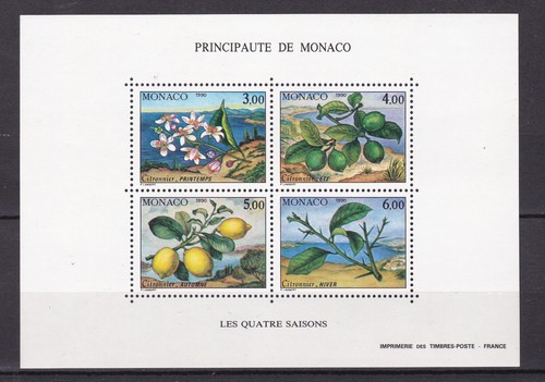 Timbres 1990 monaco - monaco, feuillet