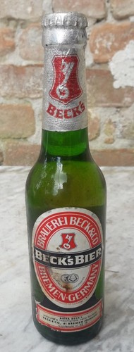 Rara bottiglia birra beck - bottiglia,