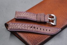 Cinturino orologio fatto a mano gamba di pollo nabuk marrone