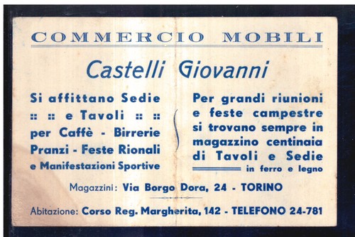 Biglietto pubblicitario torino - pubblicitario,