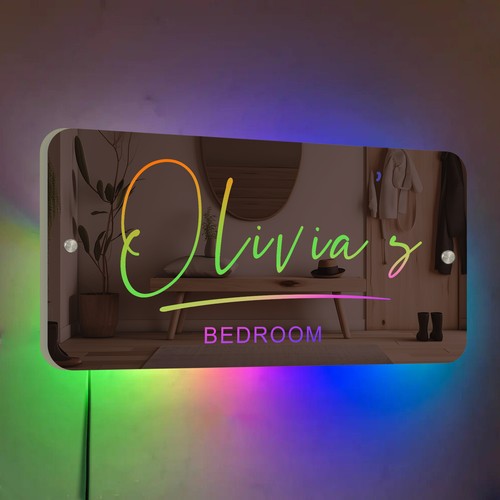Personalised name mirror led - personalised,