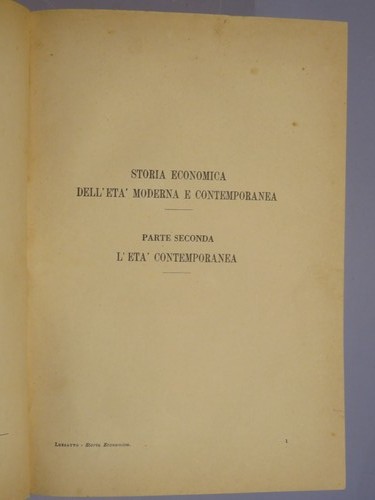 Storia economica dell - storia, dell'eta'