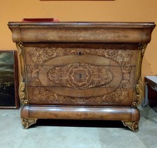 ANTICO CASSETTONE COMÒ CARLO X ANNO PRIMI 800 IN NOCE