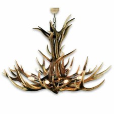 Lampadario con vere corna di