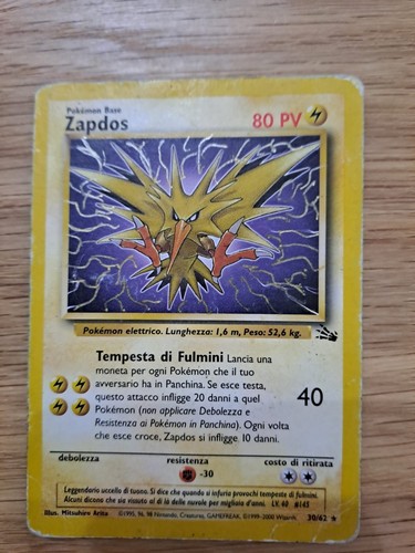 Carta pokemon zapdos prima - carta,