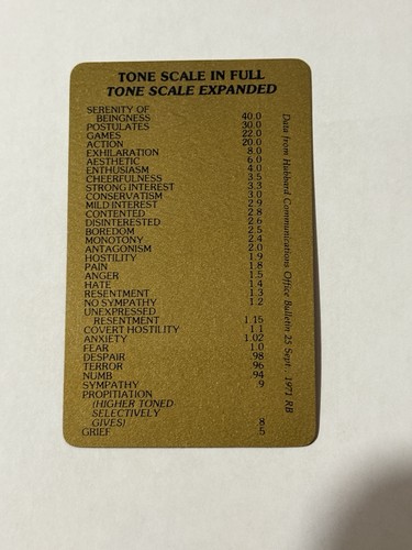 Scientology tone scale - scientology,