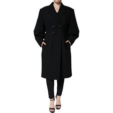 Chaqueta DOLCE & GABBANA Negra Doble Botonadura Trench IT48/US14/XXL 2930usd
