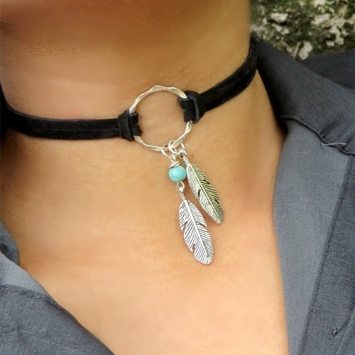 Collana piuma catena - , in